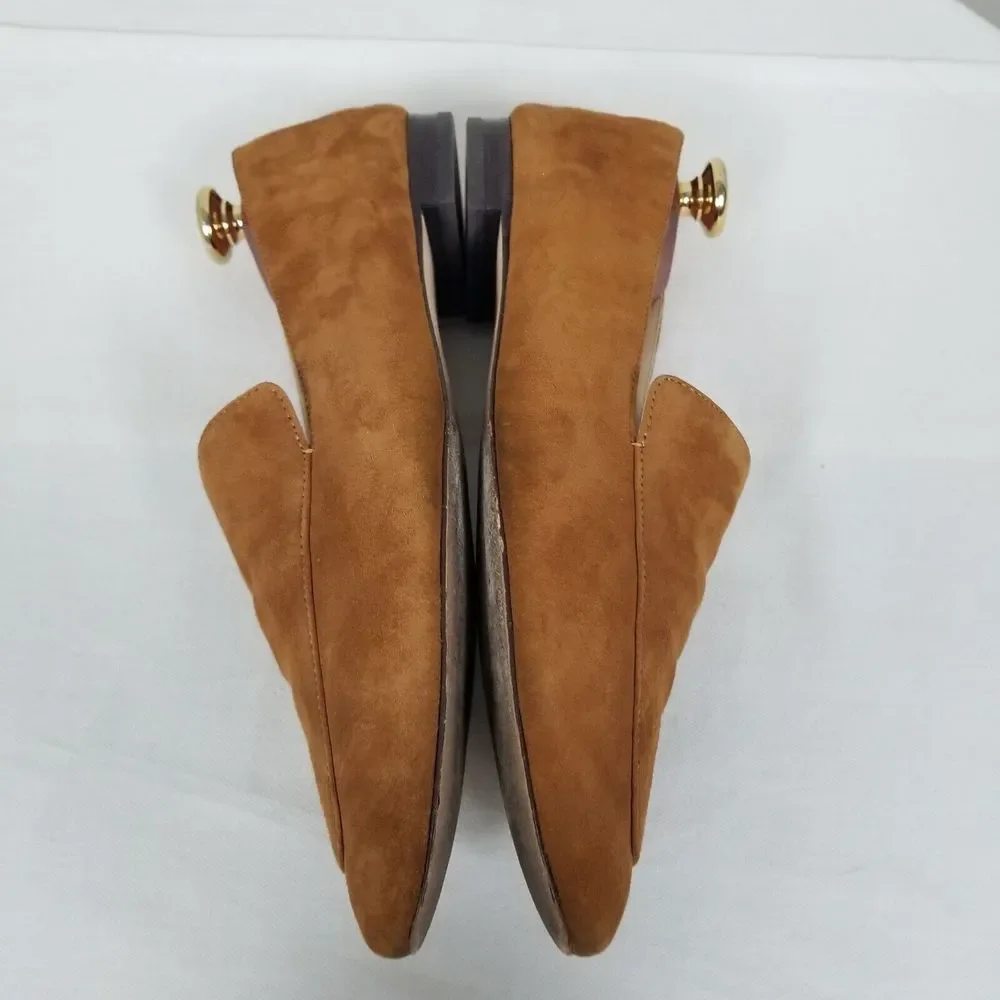 Reformation Brown Suede Quiet Luxury Minimalist Academia Bonnie Loafers Size 10 - Picture 6 of 12